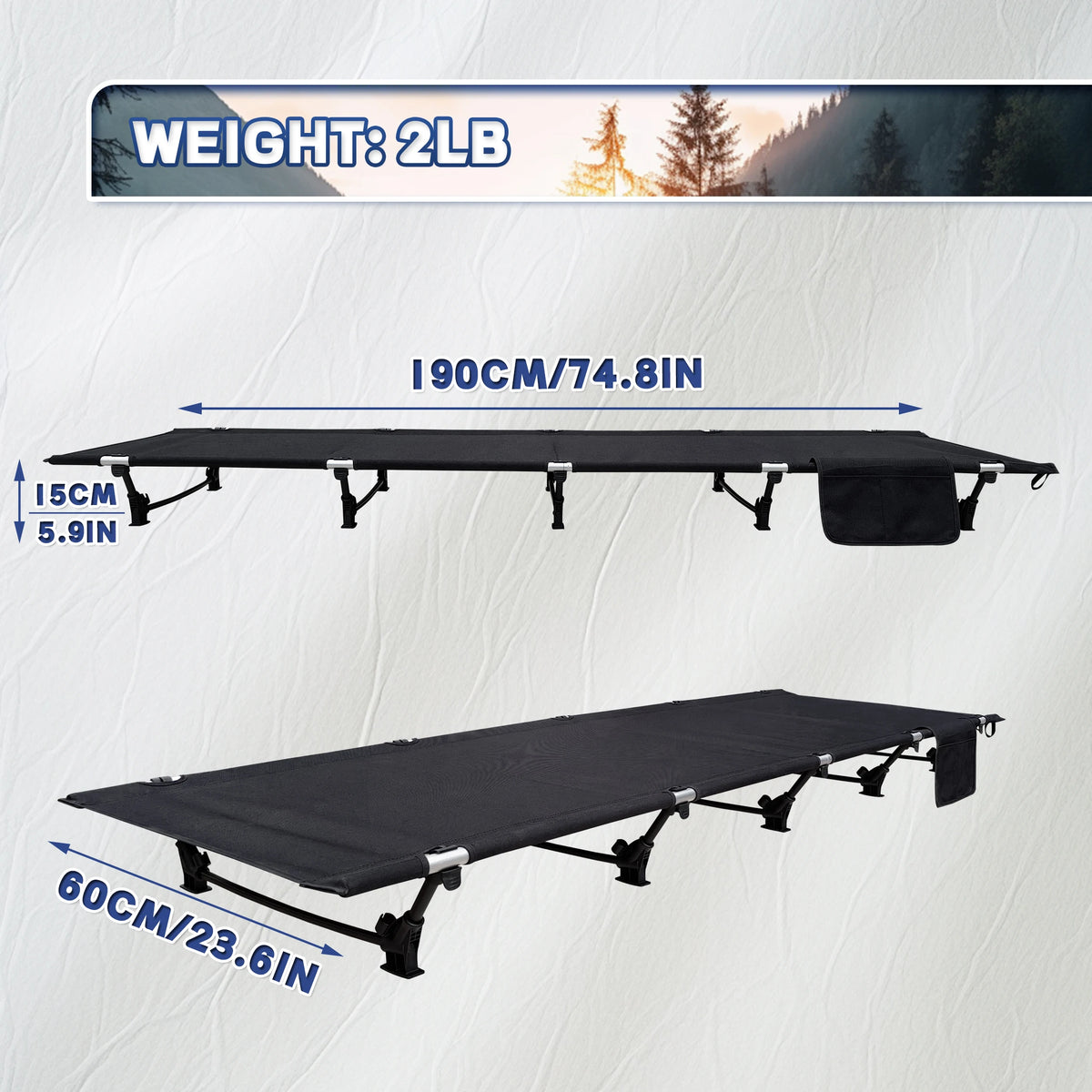 Camping Cot Portable Folding Bed Outdoor Ultralight Compact Tent Bed for Camping Travel Backpacking Hiking Sleeping Cot