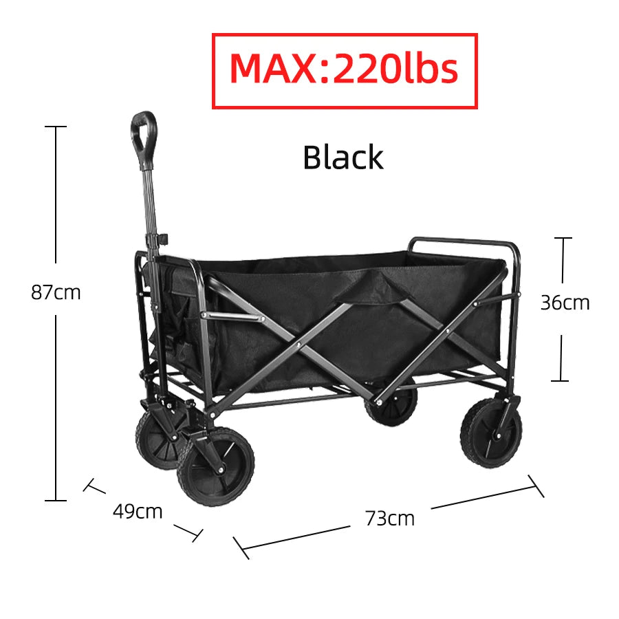 Heavy Duty Large Capacity Outdoor Camping Wagon Cart Foldable Collapsible Beach Picnic Equipment for Easy Transport