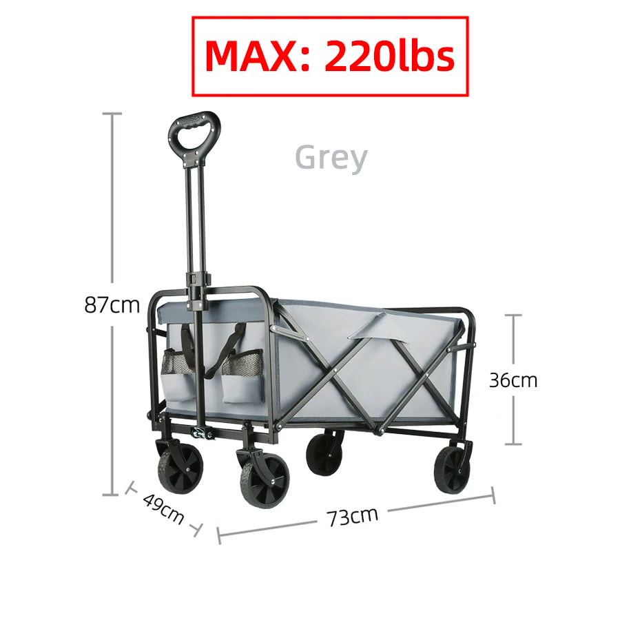 Heavy Duty Large Capacity Outdoor Camping Wagon Cart Foldable Collapsible Beach Picnic Equipment for Easy Transport