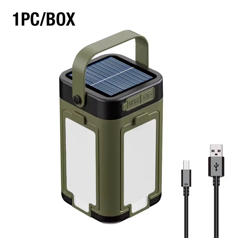 Multifunctional Camping Lamp with Solar Type-C Dual Charging Mode Expandable Light Source Design for Multiple Outdoor Scenarios