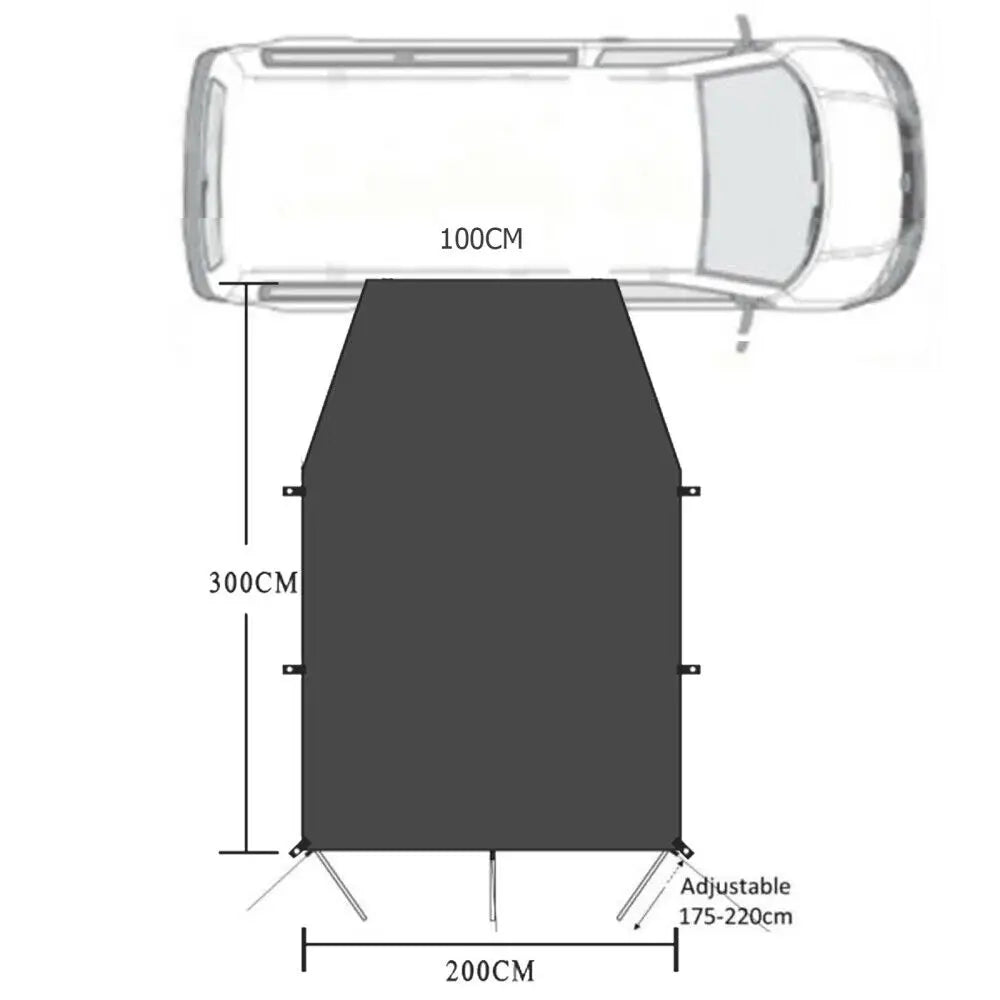 Car Shelter Shade Camping Side Car Side Awning Sun Canopy Sunshade Portable Camping Tent Automobile Rooftop Rain Canopy For SUV
