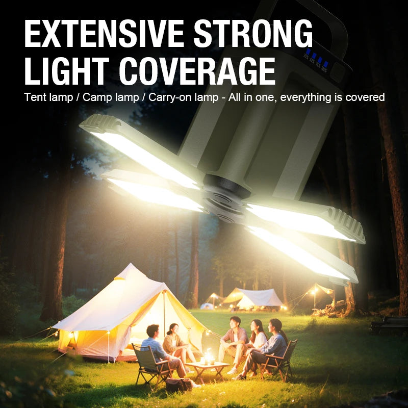 Multifunctional Camping Lamp with Solar Type-C Dual Charging Mode Expandable Light Source Design for Multiple Outdoor Scenarios