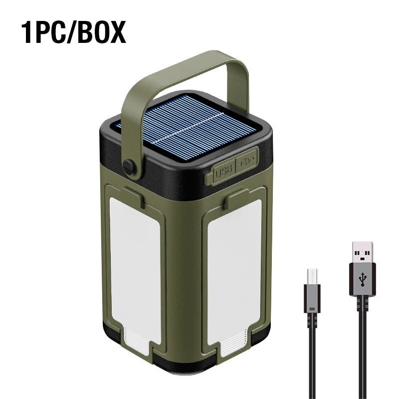 Multifunctional Camping Lamp with Solar Type-C Dual Charging Mode Expandable Light Source Design for Multiple Outdoor Scenarios