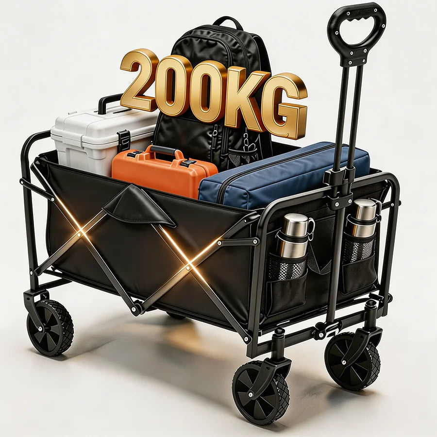Heavy Duty Large Capacity Outdoor Camping Wagon Cart Foldable Collapsible Beach Picnic Equipment for Easy Transport
