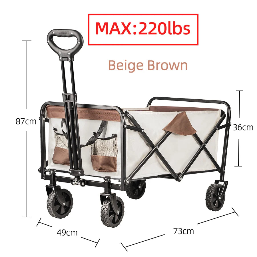 Heavy Duty Large Capacity Outdoor Camping Wagon Cart Foldable Collapsible Beach Picnic Equipment for Easy Transport
