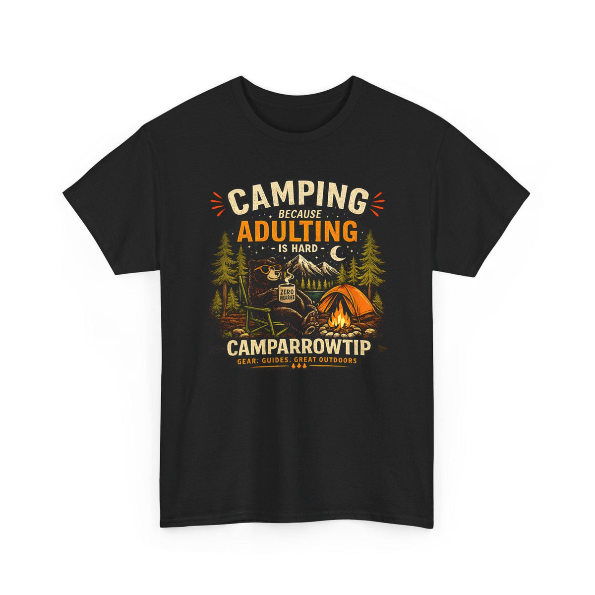 Camping Because Adulting Is Hard — CampArrowtip Graphic Tee