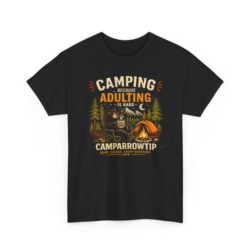 Camping Because Adulting Is Hard — CampArrowtip Graphic Tee