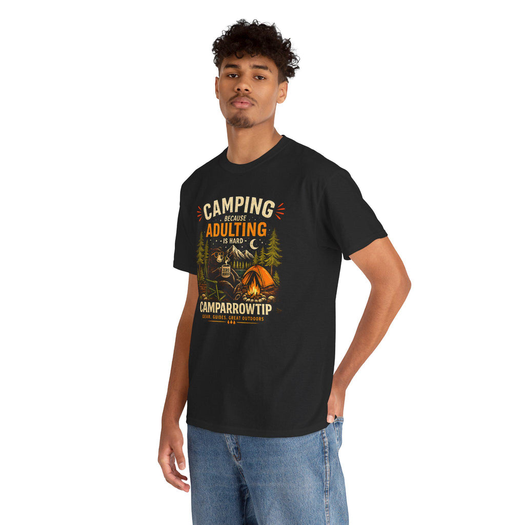 Camping Because Adulting Is Hard — CampArrowtip Graphic Tee