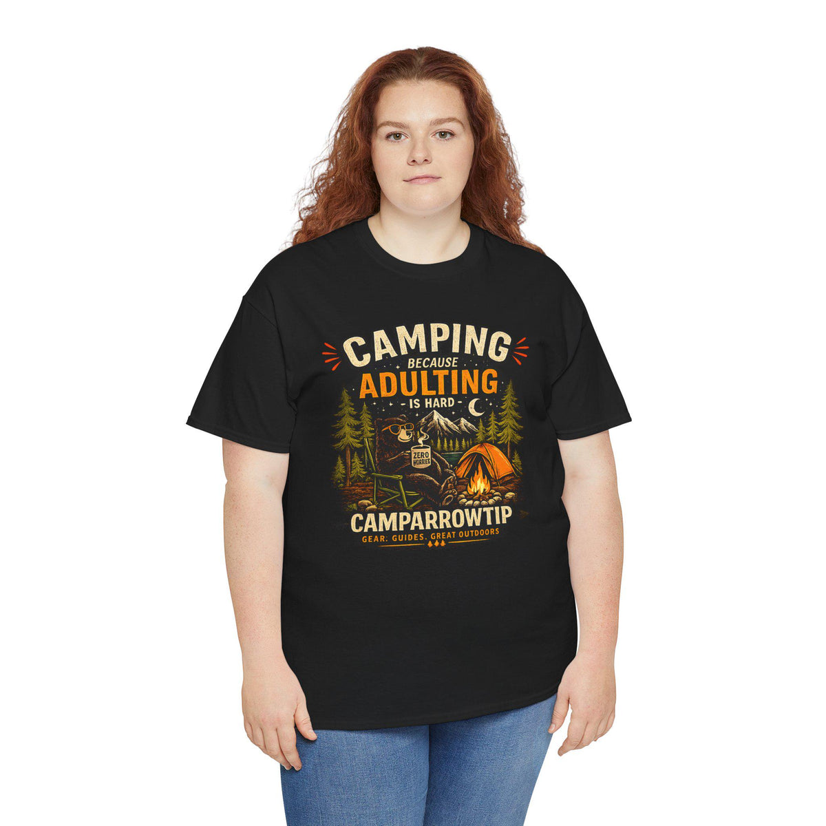 Camping Because Adulting Is Hard — CampArrowtip Graphic Tee