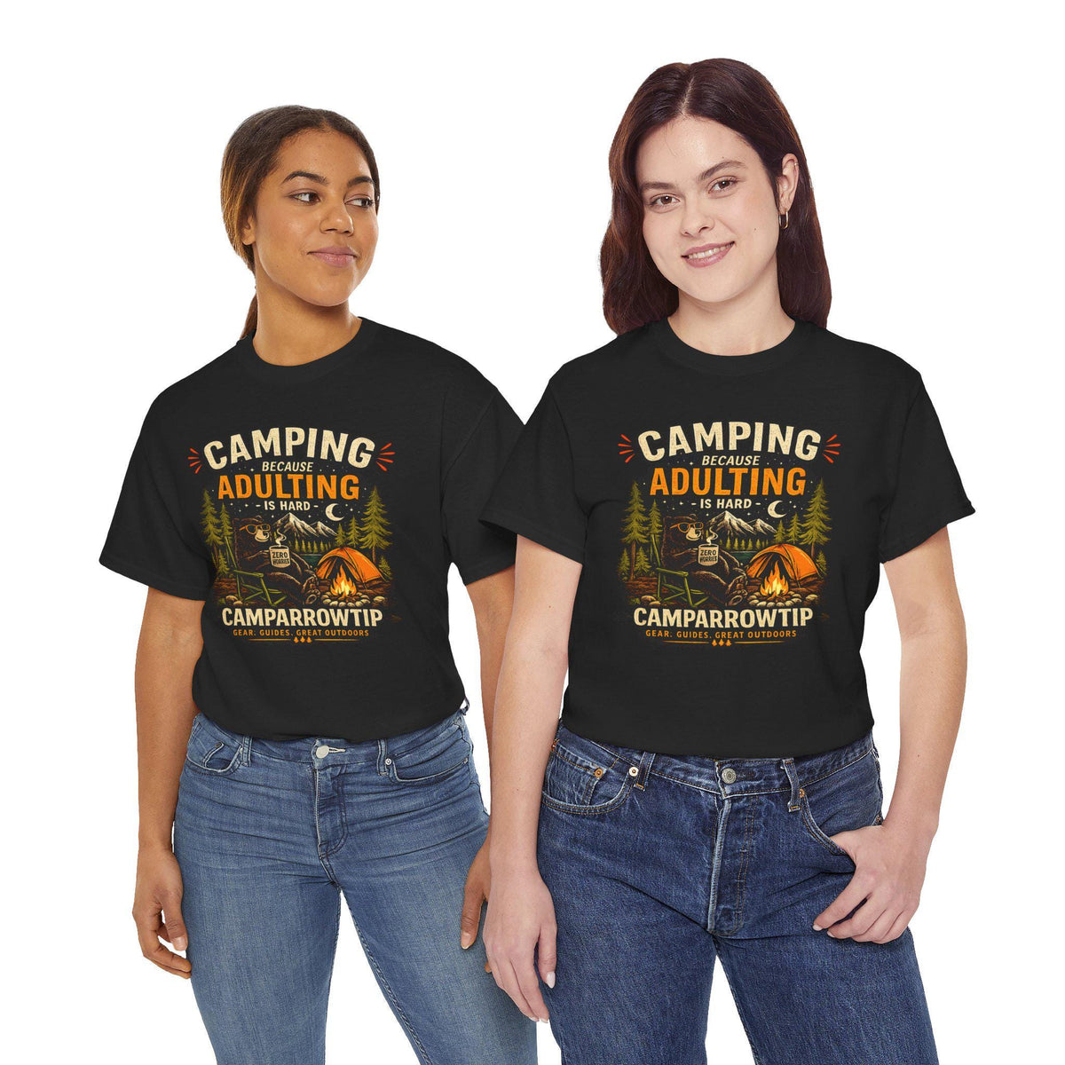 Camping Because Adulting Is Hard — CampArrowtip Graphic Tee