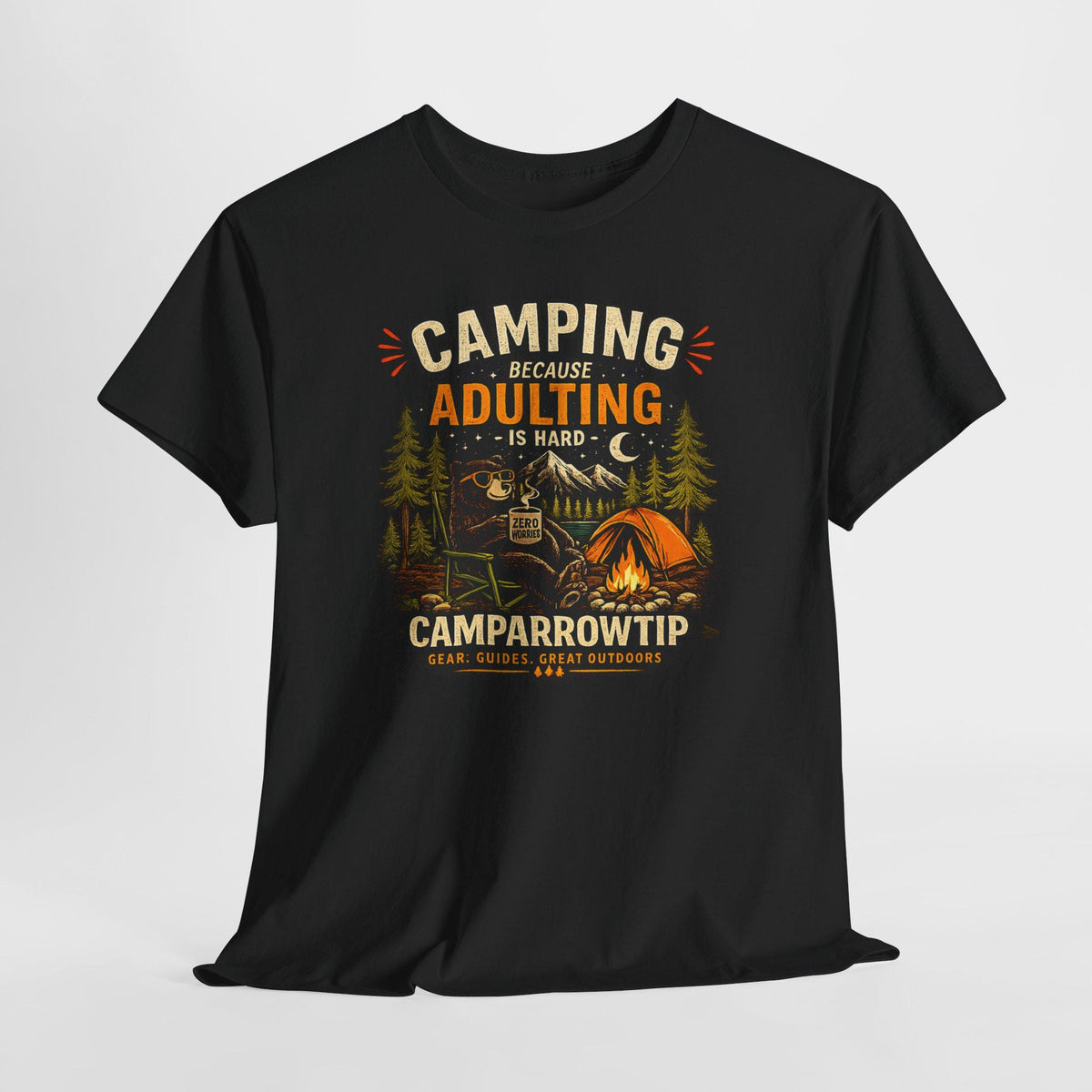 Camping Because Adulting Is Hard — CampArrowtip Graphic Tee
