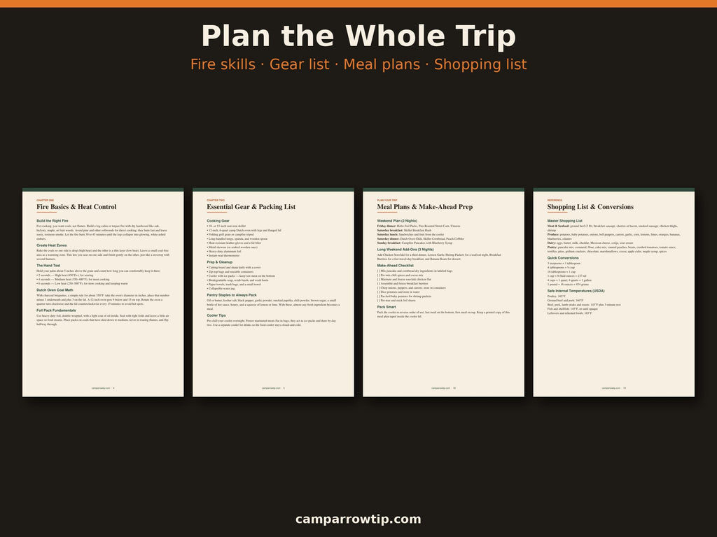 CampArrowtip Campfire Recipe Book — 12 Outdoor Cooking Recipes (Digital Download)