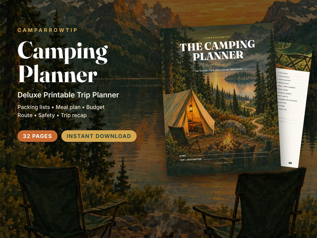 CampArrowtip 32-Page Camping Planner — Printable Digital Download